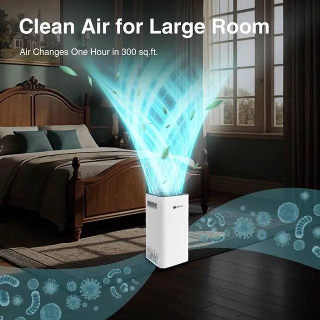 Alt view image 5 of 7 - Airdog X3 Home Air Purifier with Washable Filter -TPA Technology - Up to 20X More Effective than HEPA, Smart Control,AQI Air Cleaner for Smoke, Allergies, Pet Dander, Odor Removal to 0.0146m