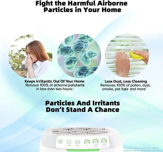 Alt view image 5 of 7 - Nuwave Oxypure Zero E500 Air Purifier with Washable Reusable Filters for Large Room | Smart Air Cleaners 99.9% Removal 0.1 Micron Particles | Sleep Mode, 6 Fan Speed & Timer, App Control