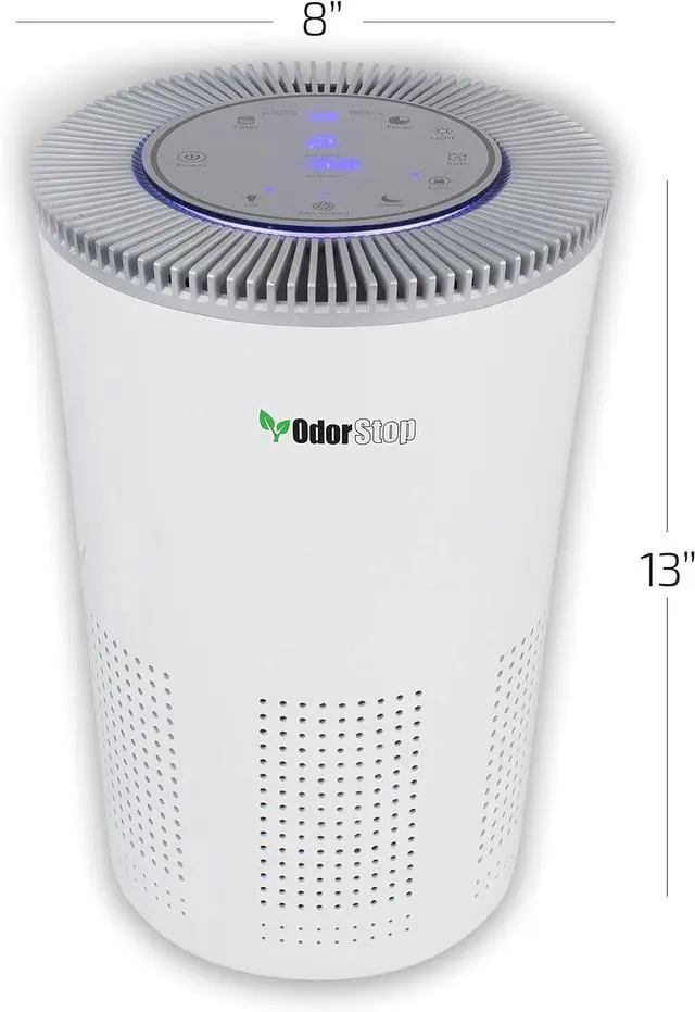 Alt view image 2 of 7 - OdorStop HEPA Air Purifier with H13 HEPA Filter, UV Light, Active Carbon, Multi-Speed, Sleep Mode and Timer (OSAP5, Bright White)