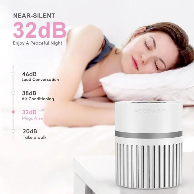 Alt view image 4 of 6 - MEGAWISE EPI810 Air Purifier for Small Rooms | Captures Dust, Smoke, Pet Hair | Ideal for Home, Office, Bedroom (White)