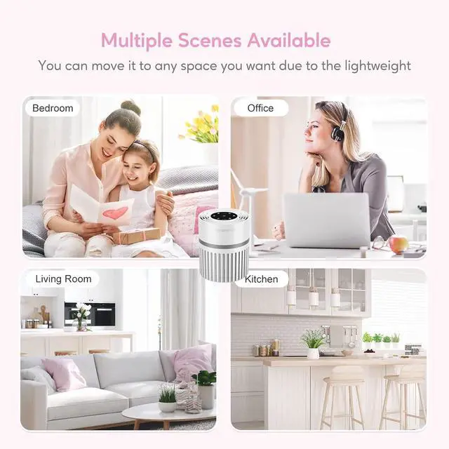 Alt view image 5 of 6 - MEGAWISE EPI810 Air Purifier for Small Rooms | Captures Dust, Smoke, Pet Hair | Ideal for Home, Office, Bedroom (White)