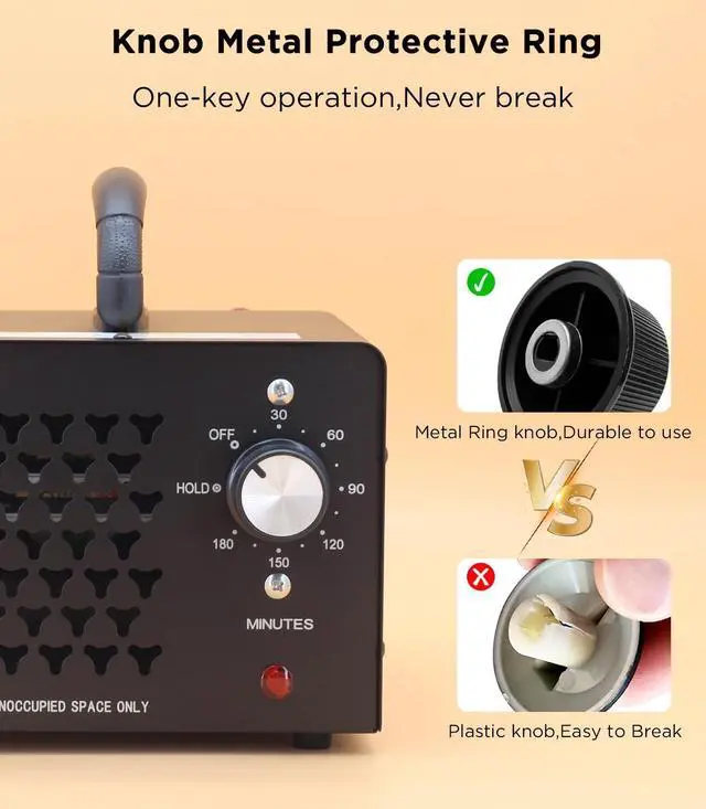 Alt view image 5 of 7 - ONAMOR Ozone Generator Odor Eliminator 70000mg, High Capacity Ozone Machine Odor Removal Up to 6000 Sq.Ft, Ionizer Ozonator for Smoke, Car, Basement And Pet Room, Black