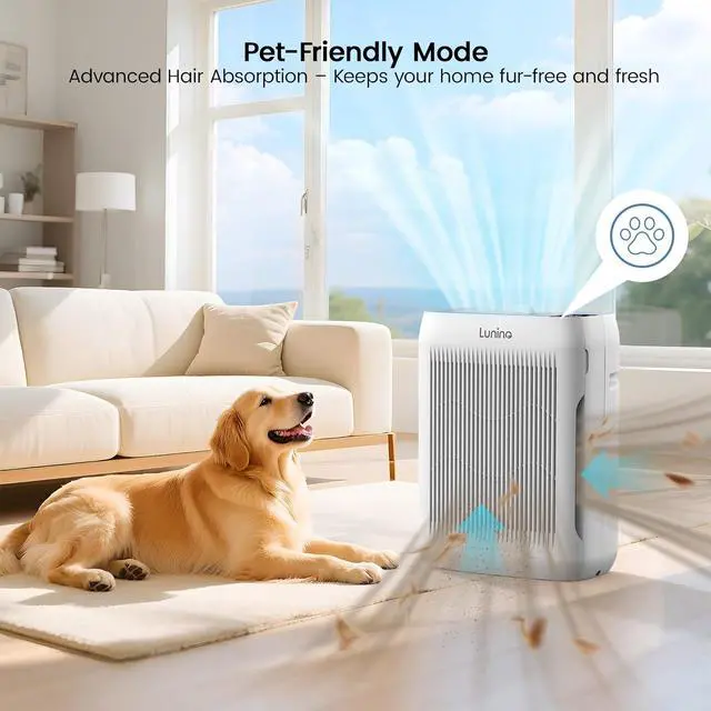 Alt view image 4 of 7 - Air Purifiers for Home Large Room up to 3000 Ft², LUNINO Air Purifier with Auto & Pet Mode, 4 Fan Speeds, Aromatherapy, H13 HEPA Washable Filter for Allergies, Pet Hair, Smoke, Odors, Pollen, Dust
