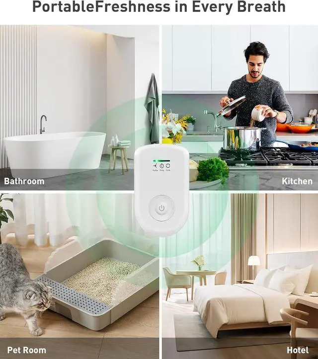 Alt view image 6 of 6 - 2 Pack Air Purifiers Plug In Wall for Home, Ozone Odor Eliminator Air Ionizer with Negative Ions for Strong Odors, Pet Deodorizer for Dog Cat and Smoke Smell in Small Room Bedroom Bathroom Kitchen