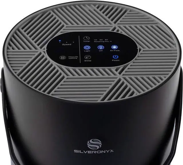 Alt view image 6 of 7 - HEPA Air Purifier for Home Allergies Pets Hair in Bedroom, True HEPA Filter 3-in-1 Cleaner, Removes Pet Dander, Odor, Dust, in Living Room, Office, Desktop, Portable, Sleep Mode, 3-Speed, Black