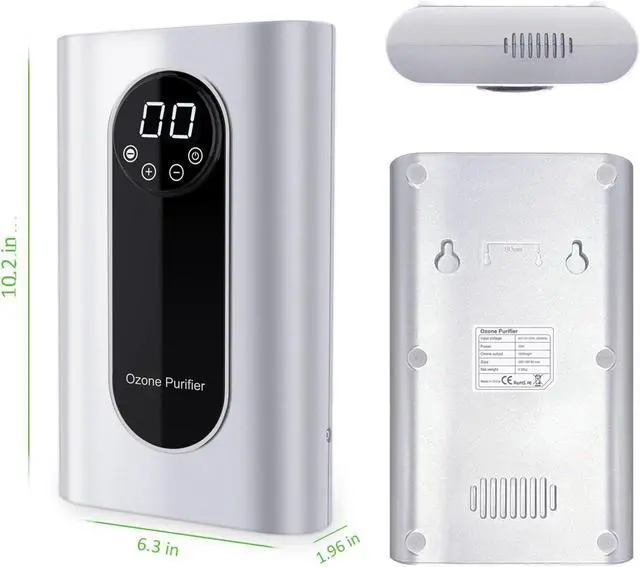 Alt view image 7 of 7 - Portable Ozone Machine Generator,1000mg/h Multipurpose Ozone Machine for Air,Water,Food,Home,Office,Hunting (Silver)