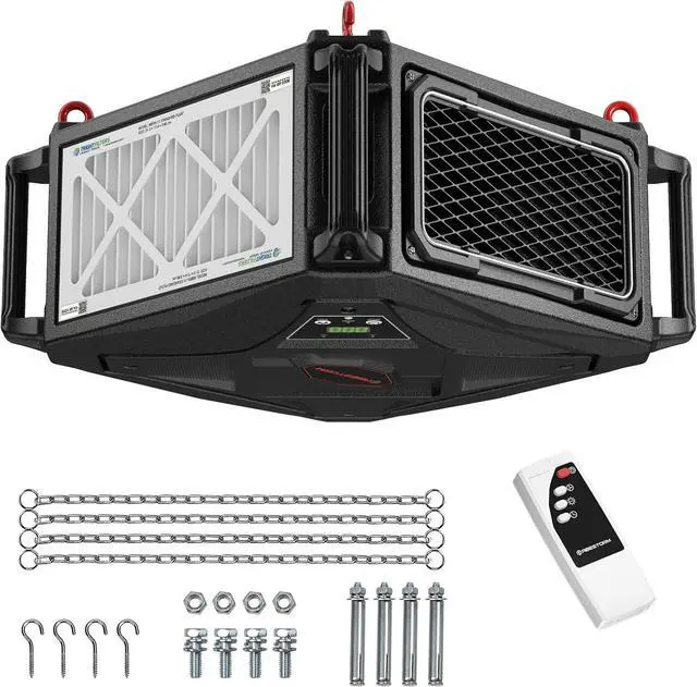 Main image of Abestorm 270 Degree Intake Air Filtration System, 780 CFM Workshop Hanging Dust Collector with Remote Control, Ceiling Mounted for Woodworking Shops and Garage, 2-speed Adjustment, DecDust 780