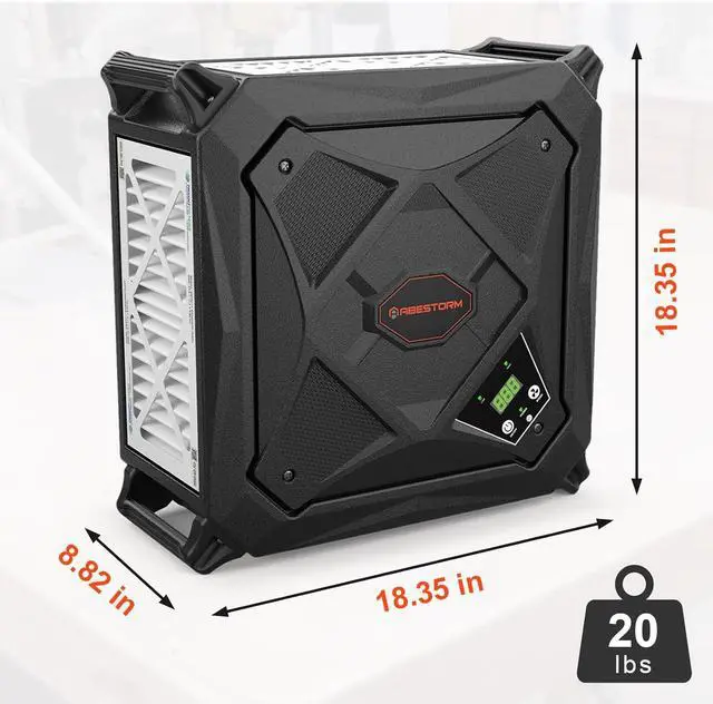 Alt view image 5 of 7 - Abestorm 270 Degree Intake Air Filtration System, 780 CFM Workshop Hanging Dust Collector with Remote Control, Ceiling Mounted for Woodworking Shops and Garage, 2-speed Adjustment, DecDust 780