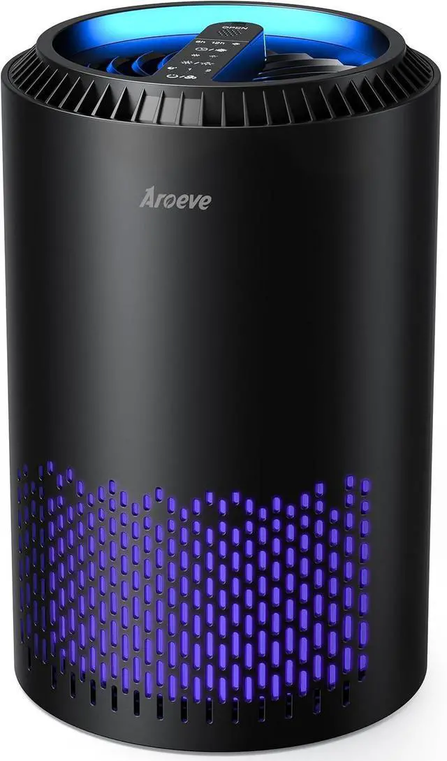 Main image of AROEVE Air Purifiers for Bedroom Home, Air Purifier For Smoke Pollen Dander Hair Smell Air Cleaner with Sleep Mode Speed Control For Bedroom Office, MK01- Black(Available for California)