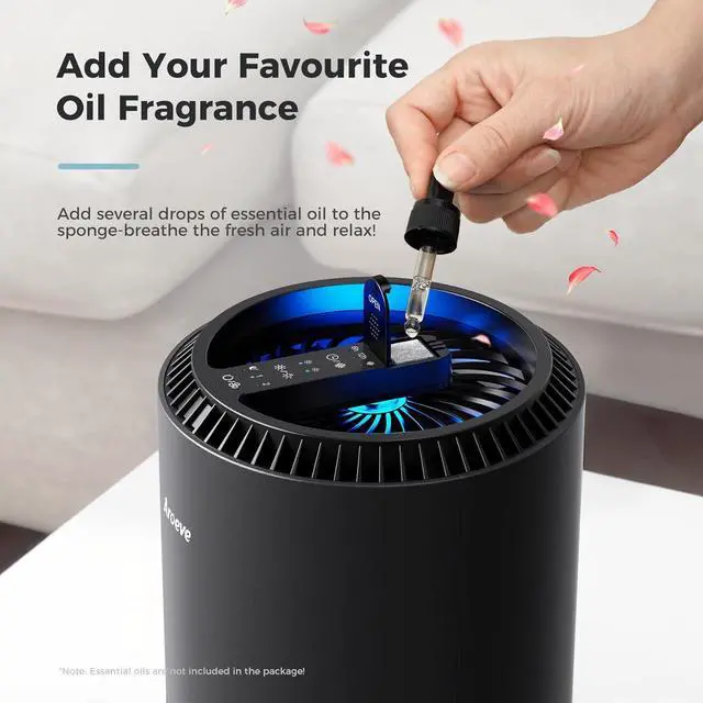 Alt view image 5 of 7 - AROEVE Air Purifiers for Bedroom Home, Air Purifier For Smoke Pollen Dander Hair Smell Air Cleaner with Sleep Mode Speed Control For Bedroom Office, MK01- Black(Available for California)