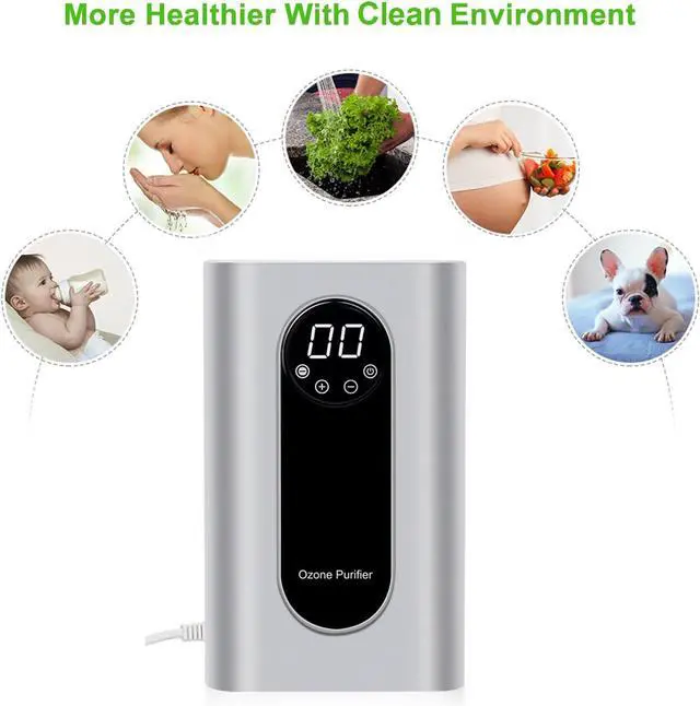 Alt view image 2 of 7 - Portable Ozone Machine Generator,1000mg/h Multipurpose Ozone Machine for Air,Water,Food,Home,Office,Hunting (Silver)