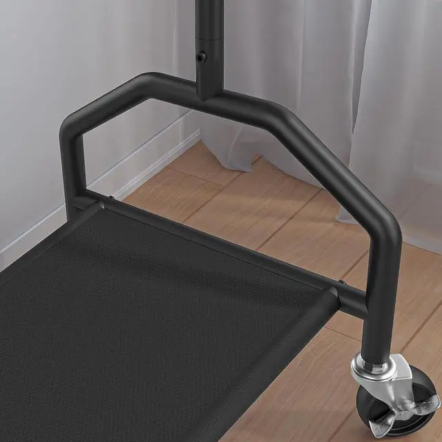 Alt view image 5 of 7 - Clothes Rack Double Hanging Clothes Rack Clothing Rack Garment Rack 130LBS Capacity 34.5" W X15.8 D X 79" H Rolling Clothes Racks with Bottom Shelf