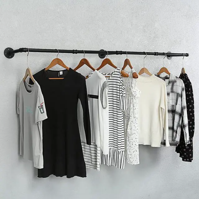 Alt view image 4 of 7 - 72inch Industrial Pipe Clothes Rack Wall Mount For Hanging Rod Bar for Laundry Room, Closet Rod& Plant Hanger Up to Max Load 135Lb Black (72inch(1 Pack))