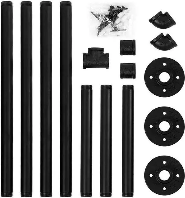 Alt view image 6 of 7 - 72inch Industrial Pipe Clothes Rack Wall Mount For Hanging Rod Bar for Laundry Room, Closet Rod& Plant Hanger Up to Max Load 135Lb Black (72inch(1 Pack))