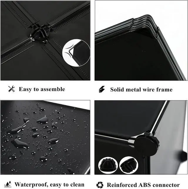 Alt view image 7 of 7 - AWTATOS Cube Storage Organizer, Storage Cubes Shelves Bookshelf, 6 Cube Closet Organizers and Storage, DIY Stackable Plastic Clothes Organizer Shelving for Bedroom, Home, Black