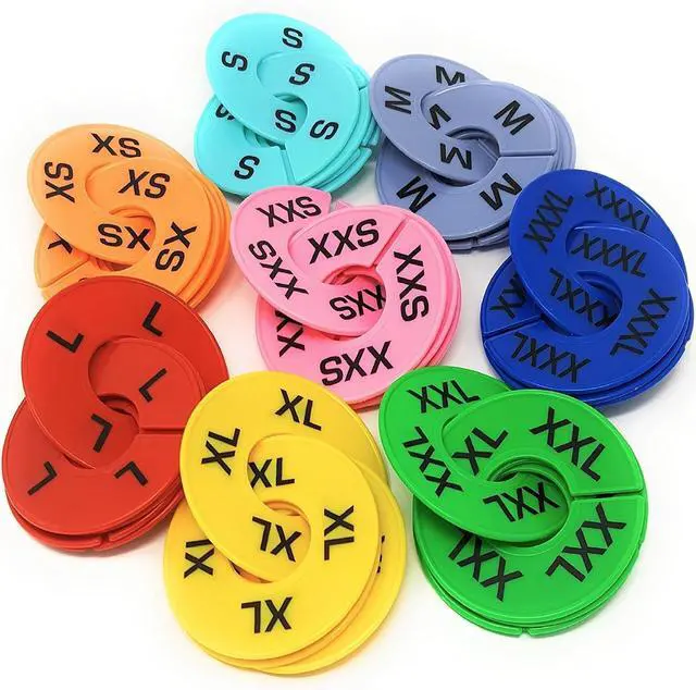 Alt view image 3 of 7 - Clothes Size Dividers | 40 Pieces 8 Colors XXS-XXXL | Ultimate Clothing Rack Dividers | Round Clothes Rack Clothes Hangers, Commercial Clothing Racks, Clothing Shops by GIDABRAND