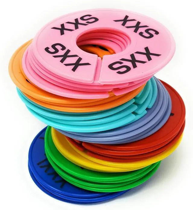 Alt view image 4 of 7 - Clothes Size Dividers | 40 Pieces 8 Colors XXS-XXXL | Ultimate Clothing Rack Dividers | Round Clothes Rack Clothes Hangers, Commercial Clothing Racks, Clothing Shops by GIDABRAND