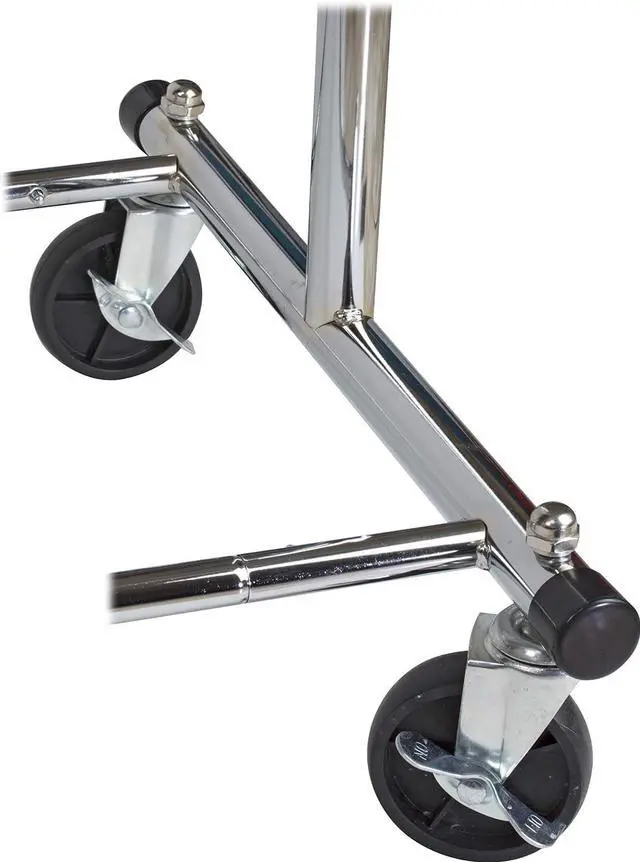 Alt view image 7 of 7 - Clothes Rack for Hanging Clothes - Heavy Duty Commercial Grade Chrome for Clothing, Garment Rack Adjustable, Collapsible, Expandable Clothing Rack, 200 LBS Capacity