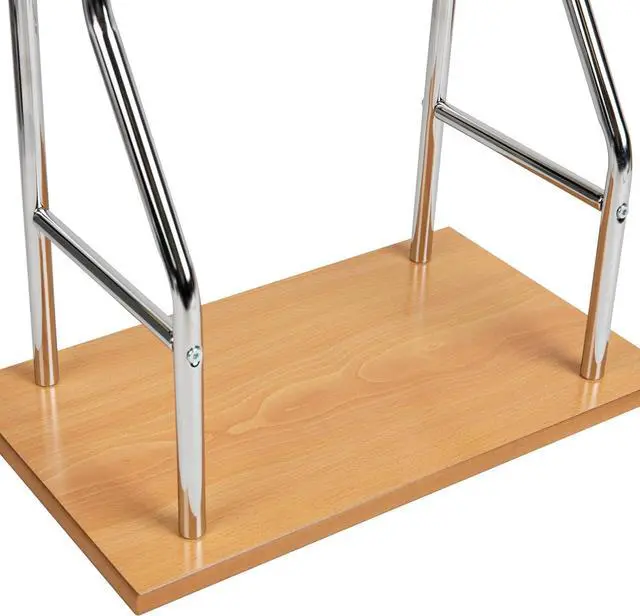 Alt view image 5 of 7 - Mind Reader Valet Stand, Clothes Rack, Clothing Organizer, Jacket Hanger, Metal, Wood, 19.75" L x 11.75" W x 43" H, Silver