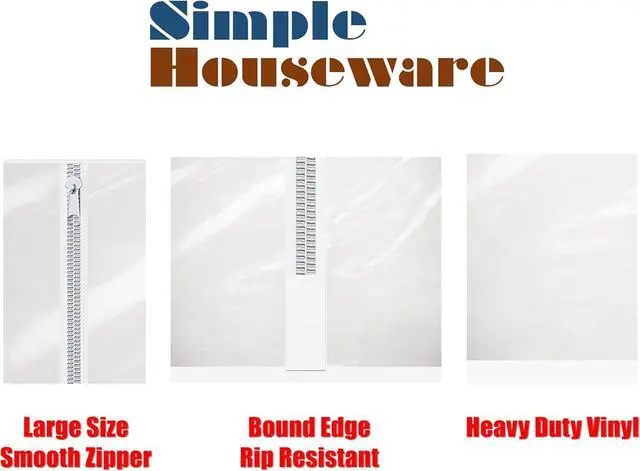 Alt view image 6 of 7 - Simple Houseware Industrial Grade Z-Base Garment Rack, 500lb Load with 62" Extra Long bar w/Clear Cover and Tube Bracket