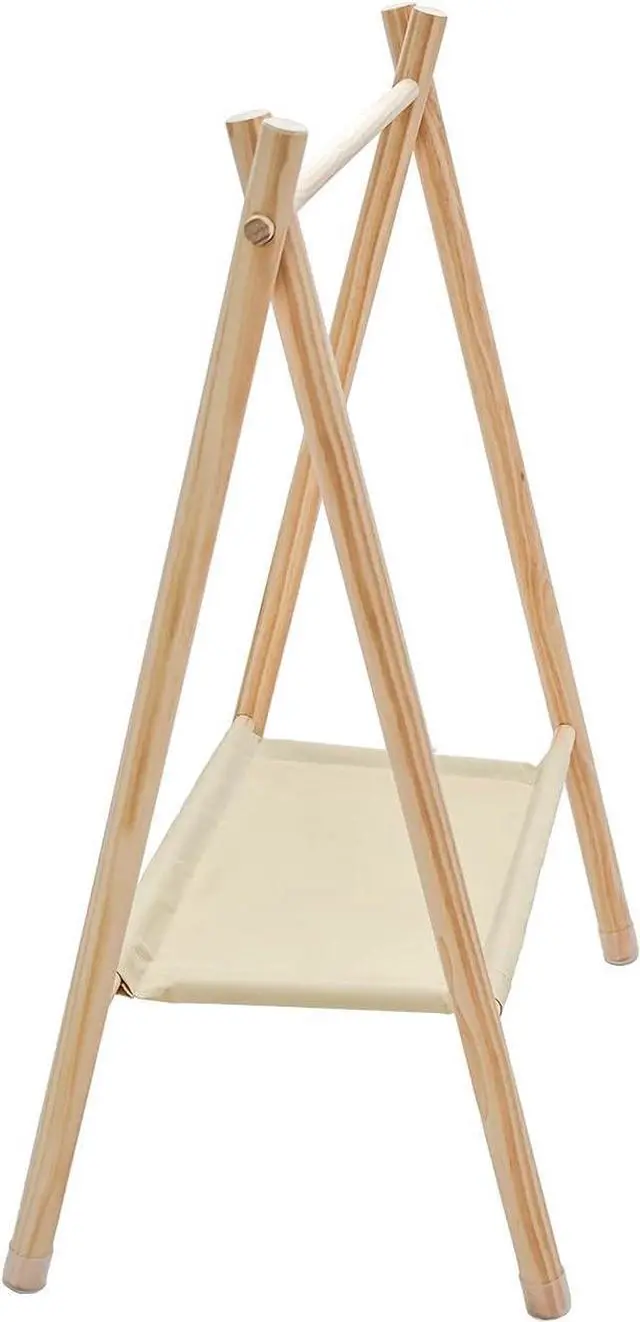 Alt view image 6 of 7 - Garment Rack for Pets/Dolls/Baby, Hanger Rack, Dress up Storage, Clothes Organizer, Wooden (Beige, Medium)