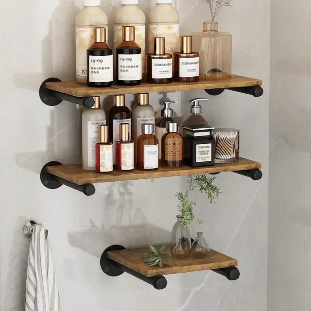 Alt view image 7 of 7 - 6 Pcs Industrial Pipe Clothes Bars 12 inch, Industrial Pipe Clothing Racks, Wall Mount Closet Rods for Hanging Clothes, Black Closet Bar Rod for Home Boutique