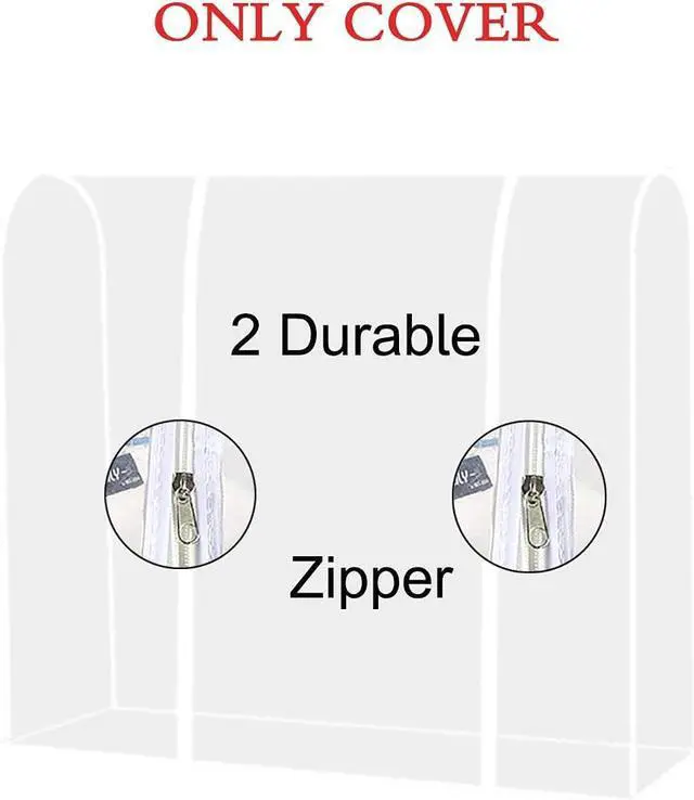 Alt view image 2 of 7 - Clothing Rack Cover, Clothes Garment Rack Cover 6 Ft - with 2 Durable Zippers, Waterproof Cover for Clothing Hanging Rack 71" X 20" X 52" (180 X 50 X 133 cm) - Only Cover