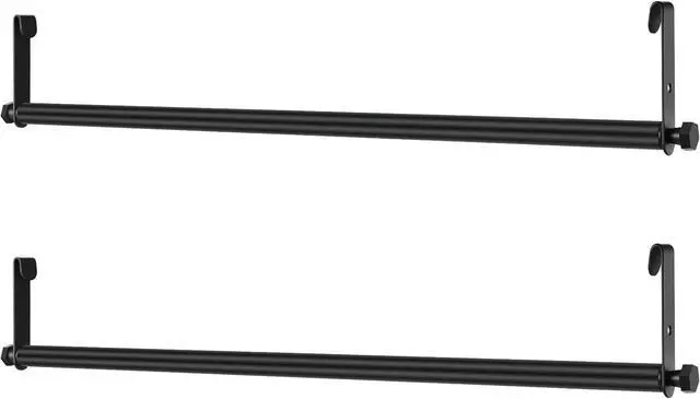 Main image of 2 Pack Wire Shelving Garment Hanger Bar Wire Shelving Accessories Industrial Closet Clothes Rods for Home Retail Store(Black,36 Inch)