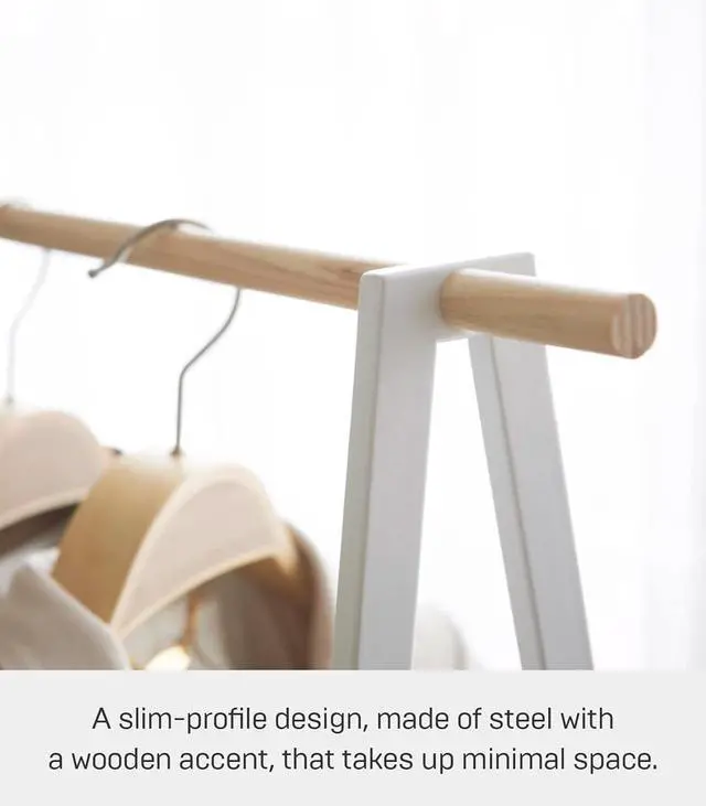 Alt view image 5 of 7 - Yamazaki Home Freestanding Coat Hanger Clothes Rack with Shelf Steel One Size White