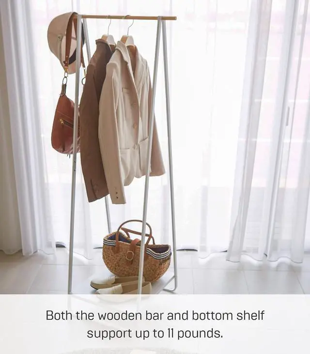 Alt view image 6 of 7 - Yamazaki Home Freestanding Coat Hanger Clothes Rack with Shelf Steel One Size White