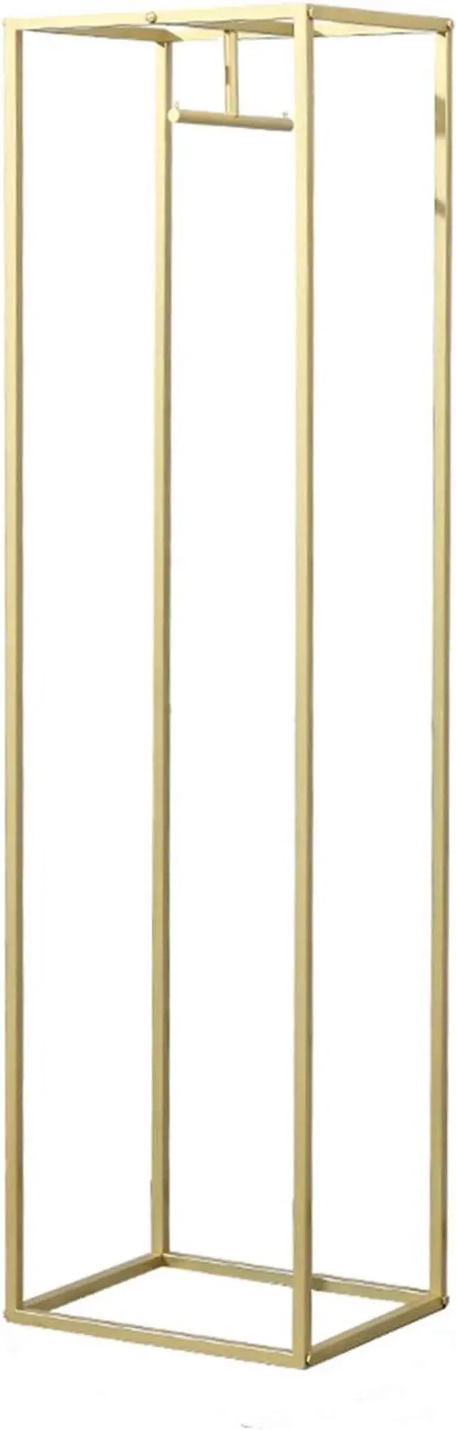 Main image of Modern Clothes Retail Heavy Duty Garment Racks,Metal Clothing Store Hanger Storage Shelves,Floor-Standing Display Rack (Gold Square Tube, 71" H)