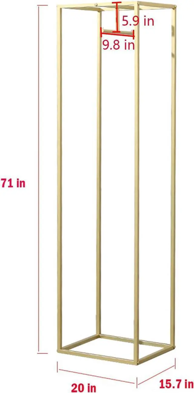 Alt view image 2 of 7 - Modern Clothes Retail Heavy Duty Garment Racks,Metal Clothing Store Hanger Storage Shelves,Floor-Standing Display Rack (Gold Square Tube, 71" H)