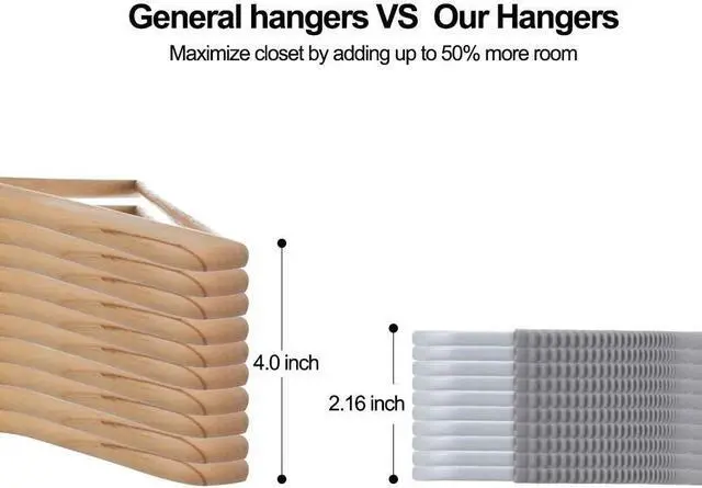 Alt view image 4 of 6 - OIKA Plastic Hangers with Tie Rack & 16.5 Inch Design - 30 Pack Super-Slim Non-Slip Heavy Duty Hangers for Closet, Apartments, Dorms - Space Saving, Waterproof, 11lbs Capacity (Dry/Wet Use)