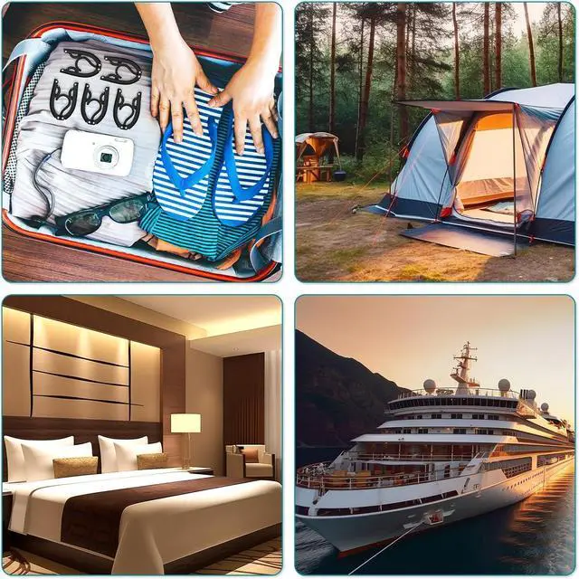 Alt view image 5 of 6 - 40 Pcs Travel Hangers Portable Foldable Travel Hanger Organizer, Plastic Cruise Essentials Clothes Drying Rack Folding Hangers for Camping Flying RV Europe Vacation Essentials Suitcasee, Black