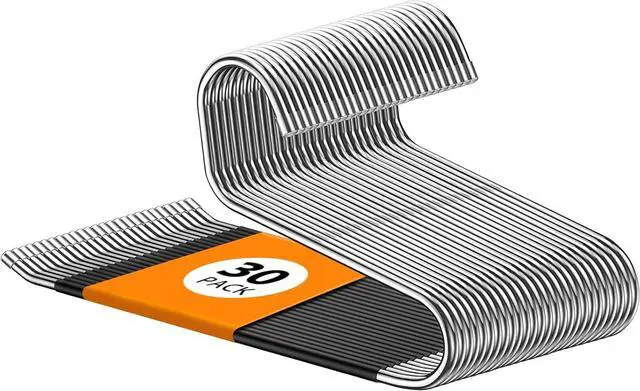 Main image of Pants Hangers Non Slip - 30 Pack Open Ended Hangers for Pants, Metal Jean Rack for Closet Women and Men, Space Saving Design for Slacks Trouser Blanket, Organization and Storage