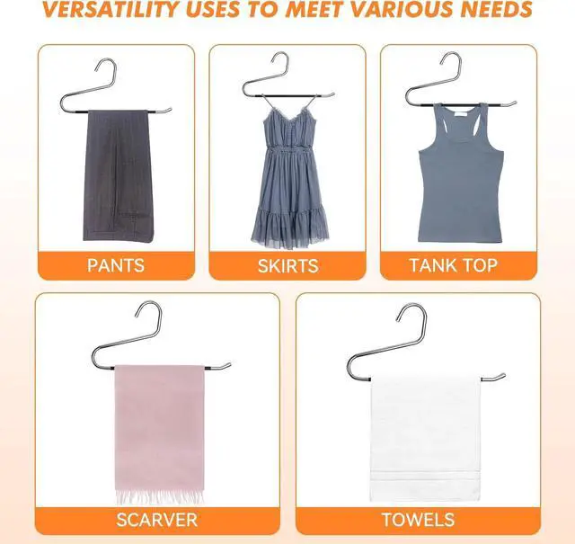 Alt view image 7 of 7 - Pants Hangers Non Slip - 30 Pack Open Ended Hangers for Pants, Metal Jean Rack for Closet Women and Men, Space Saving Design for Slacks Trouser Blanket, Organization and Storage