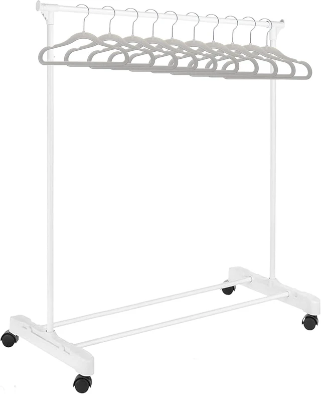 Alt view image 2 of 7 - Boottique- The Boot Hanger Company Childrens Garment Rack- Kids Closet Organizer- Kids Clothing Rack with 10 Gray Velvet Hangers & Opt. Wheels