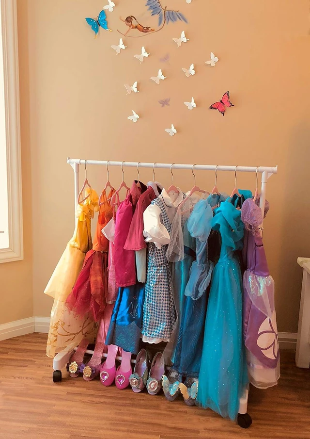 Alt view image 4 of 7 - Boottique- The Boot Hanger Company Childrens Garment Rack- Kids Closet Organizer- Kids Clothing Rack with 10 Gray Velvet Hangers & Opt. Wheels