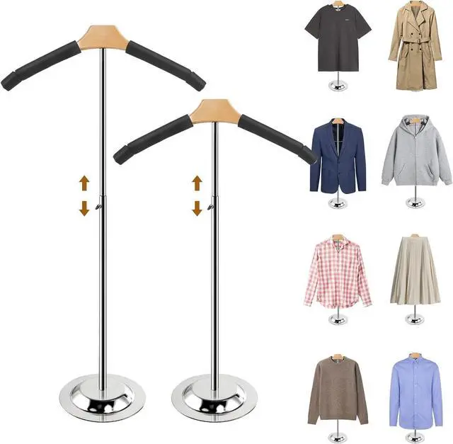 Main image of Adjustable Shirt Display Stand 2 Pcs, 20-35 Inch Height Tshirt Display Stand for Vendors, T Shirt Mannequin Display Shirt, Jacket, Coat at Clothing Vendor Events, Trade Fairs, Trade Shows(Black)