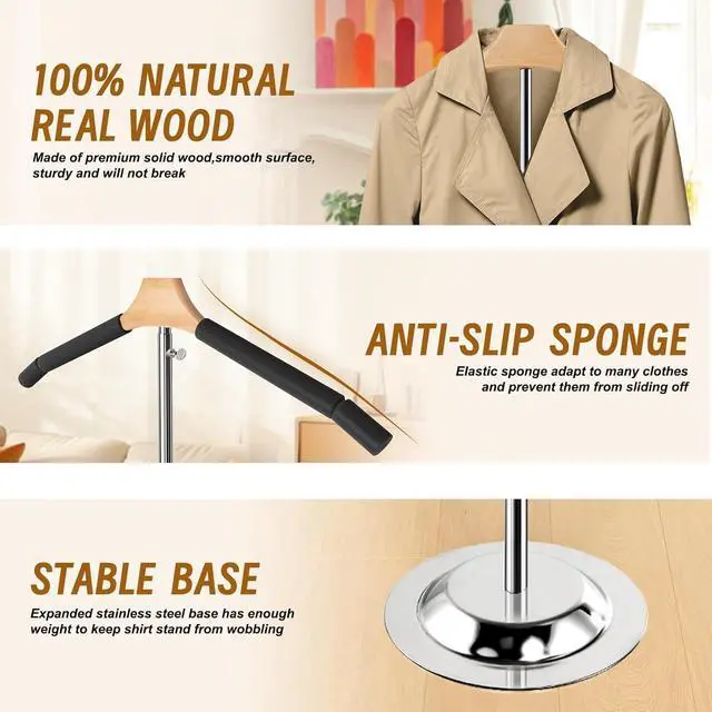 Alt view image 3 of 6 - Adjustable Shirt Display Stand 2 Pcs, 20-35 Inch Height Tshirt Display Stand for Vendors, T Shirt Mannequin Display Shirt, Jacket, Coat at Clothing Vendor Events, Trade Fairs, Trade Shows(Black)