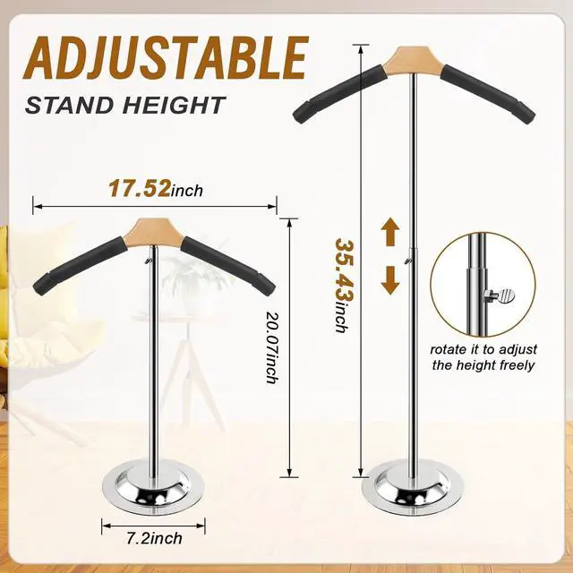 Alt view image 4 of 6 - Adjustable Shirt Display Stand 2 Pcs, 20-35 Inch Height Tshirt Display Stand for Vendors, T Shirt Mannequin Display Shirt, Jacket, Coat at Clothing Vendor Events, Trade Fairs, Trade Shows(Black)