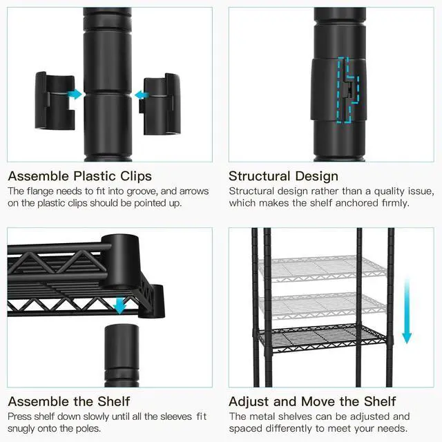 Alt view image 7 of 7 - P1 Plus Rolling Clothes Rack, 22mm Diameter Heavy Duty Garment Rack with Wheels, Portable Closet Wardrobe with Double Rods, 45" W x 17.7" D x 80.5" H, Max Load 524 LBS, Black