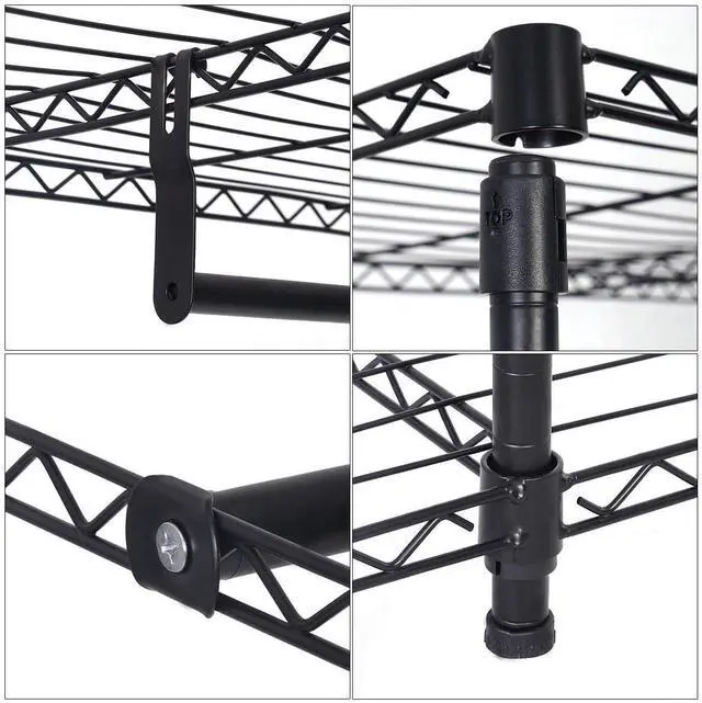 Alt view image 5 of 5 - S AFSTAR Safstar Clothing Garment Rack Heavy Duty Wire Shelving Closet Clothes Stand Rack Double Rod Wardrobe Metal Storage Rack Freestanding Cloth Armoire Organizer (1 Pack)
