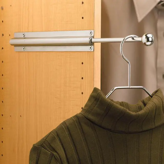 Alt view image 5 of 7 - Rev-A-Shelf 6 Inch Metal Adjustable Storage Clothes Closet Hanger Rod for Rack Organization for Valet, Ties and Scarves, Chrome, CVL-12-CR (2 Pack)