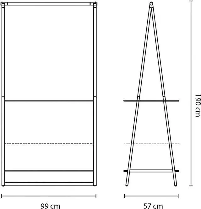 Alt view image 6 of 7 - Brabantia - Linn Clothes Rack - Multi-Functional - Space Saver - Adjustable Shelves - Wardrobe Hanging - Drying Rack - Freestanding - Stable - White - Large