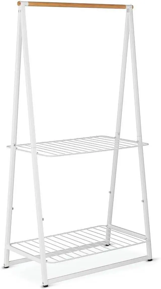 Main image of Brabantia - Linn Clothes Rack - Multi-Functional - Space Saver - Adjustable Shelves - Wardrobe Hanging - Drying Rack - Freestanding - Stable - White - Large
