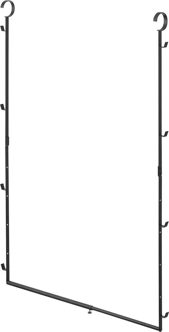 Main image of Yamazaki 5679 Expandable Storage Capacity 2 Tier Hanger, Black, Approx. W 22.0 x D 2.2 x H 39.4 x 39.4 inches (56-96 x 5.5 x 100 cm), Smart (Pipe Height 3.9 inches (10 cm), Adjustable 5 Levels,