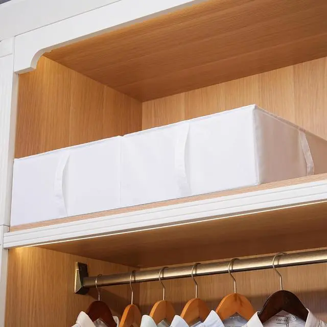 Alt view image 5 of 7 - TYEERS Under Bed Storage Containers, Durable Fabric, Washable, Collapsible, Under Bed Storage Bins for Clothes, Blankets, Sheets, Shoes, 27.5x16.5x7 Inches, 4-Pack, White