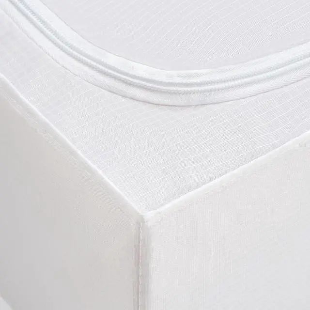 Alt view image 7 of 7 - TYEERS Under Bed Storage Containers, Durable Fabric, Washable, Collapsible, Under Bed Storage Bins for Clothes, Blankets, Sheets, Shoes, 27.5x16.5x7 Inches, 4-Pack, White