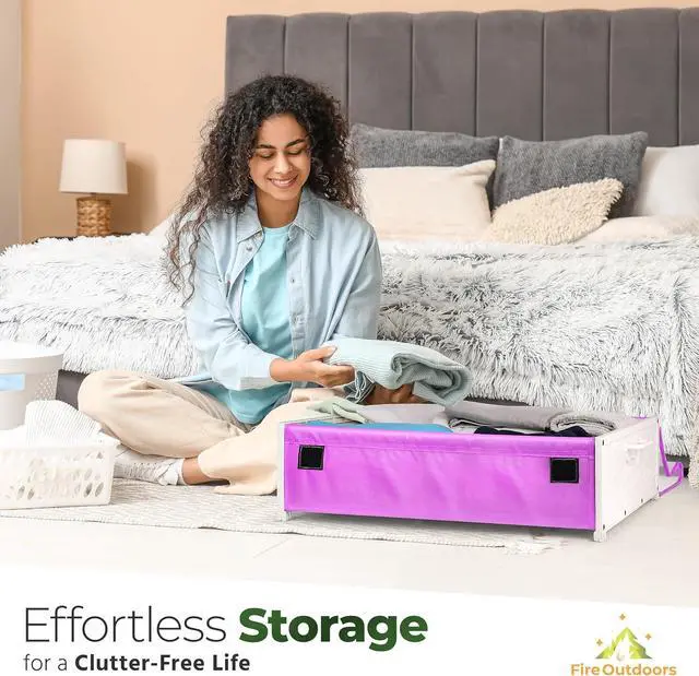 Alt view image 7 of 7 - Under Bed Storage with Wheels - Rolling Space Saver with Handles - Plastic Underbed Drawers for Shoes/Clothes - Wheeled Under Bed Storage Containers - Easy Access Organizer